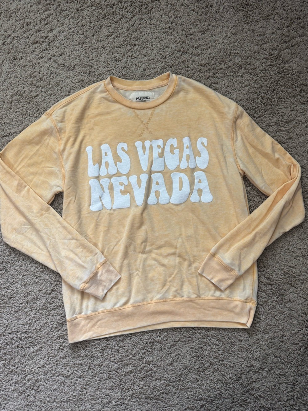 Yellow 'Las Vegas Nevada' Crewneck Sweatshirt